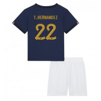 Dětský Fotbalový dres Francie Theo Hernandez #22 MS 2022 Domácí Krátký Rukáv (+ trenýrky)